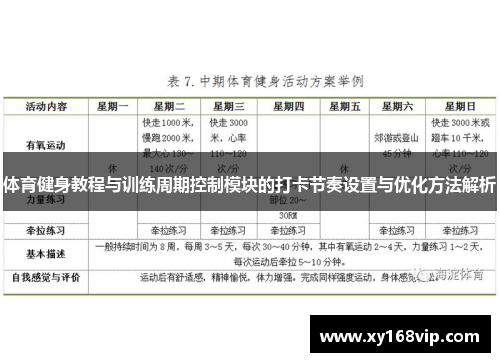 体育健身教程与训练周期控制模块的打卡节奏设置与优化方法解析